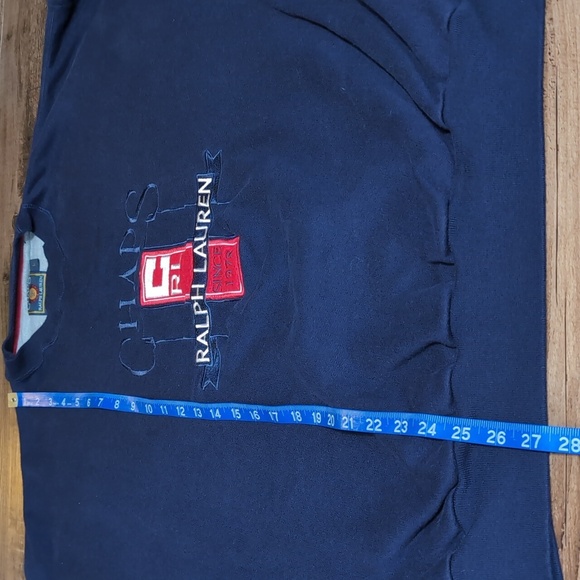 Vintage 90's Chaps Ralph Lauren Spell Out Crewneck Sweatshirt Size Large In Navy - Picture 8 of 8